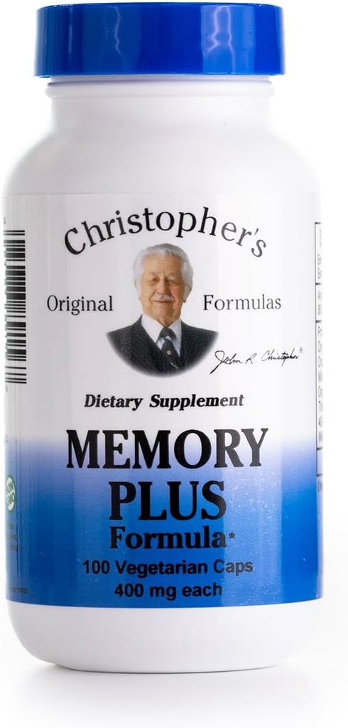 Christopher's Original Formulas Memory Plus Herbal Blend - Συμπληρώματα εγκεφάλου για μνήμη & εστίαση - Υποστηρίζει Γνωστική λειτουργία, ενέργεια, και εγρήγορση