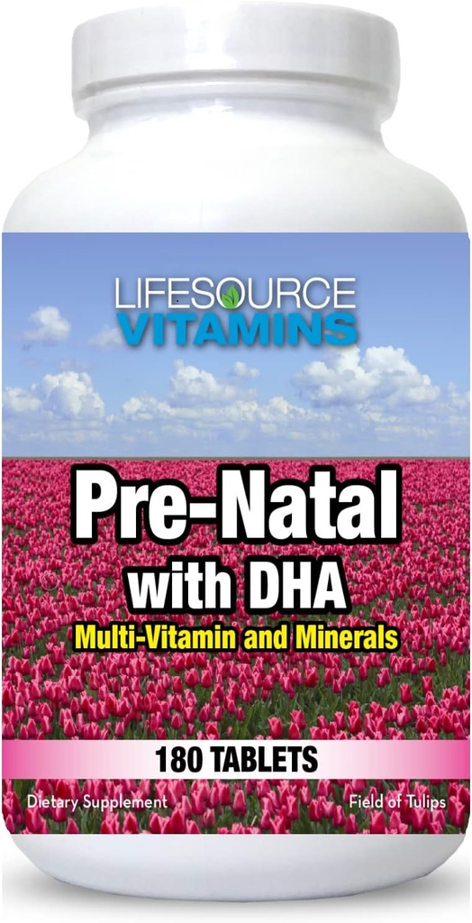LifeSource Βιταμίνες Προ-Natal Multi-Vitamins and Minerals with DHA - Mom and Baby Health - 180 Tablets