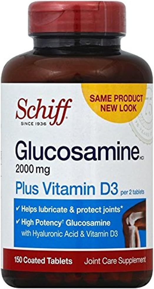 Schiff Glucosamine 2000mg με Βιταμίνη D3 και Υαλουρονικό Οξύ, 150 δισκία - Συμπλήρωμα κοινής χρήσης