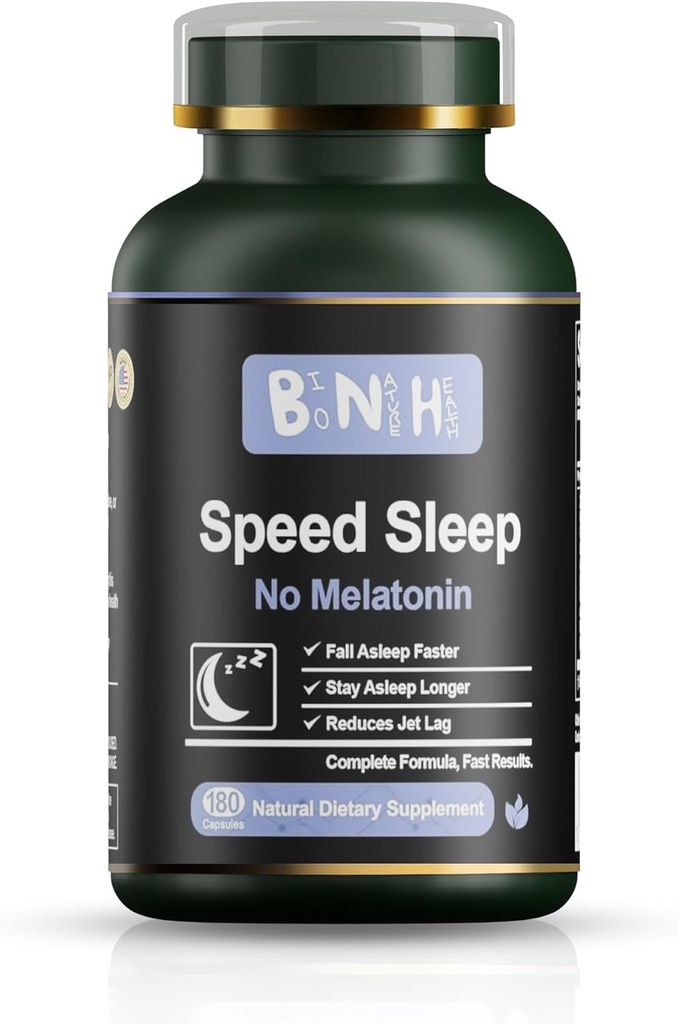 BNH Speed Sleep - Melatonin Free Formula - Αρχαία Κινέζικη Remedy - 15 Βότανα - Fall & Stay Asleep Γρηγορότερα - Wake Refreshed & Energized - No Groggy Feeling - Relax - Ηρεμεί το μυαλό-ναρκωτικά Δωρεάν - 180 Μέτρα