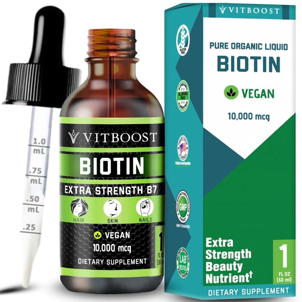 Ekstra Kuvvet 10.000 Telefon Biyotin Sıvı Ölçeği Organik Berry Flavor ile Geri Döndü | 60 Hizmet | Vegan Formula Destek Saç Büyümesi, Güçlü Nails, Sağlıklı Skin | NO Yapay Öngörücüler