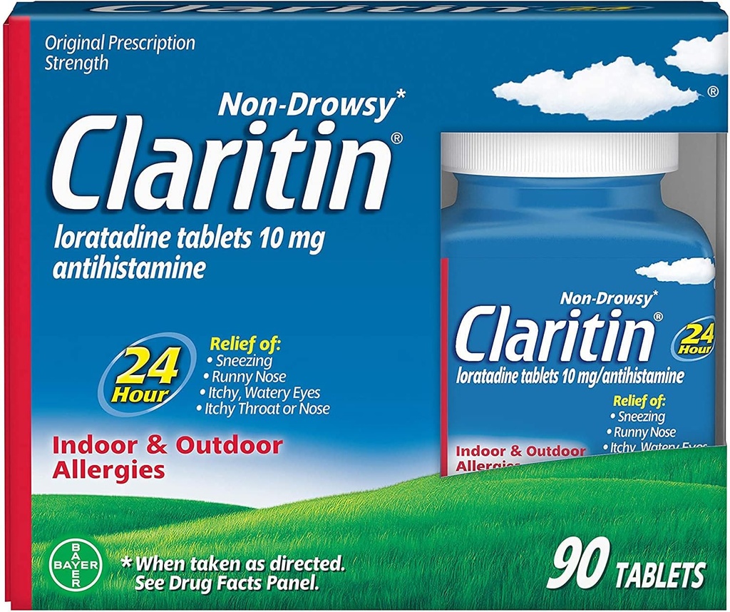 Claritin Kapalı ve Açık Alerjiler Yardımı, 90-Tablets