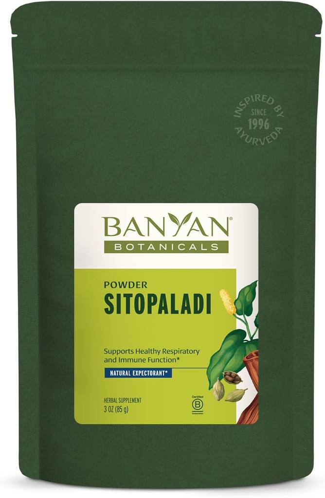 Banyan Botaniks Sitopaladi Toz – Organik Immune Support Supplement – Ayurvedic Formula for Health Lungs and Respiration * – 3 oz. – Sustainally Sourced Non-GMO Vegan