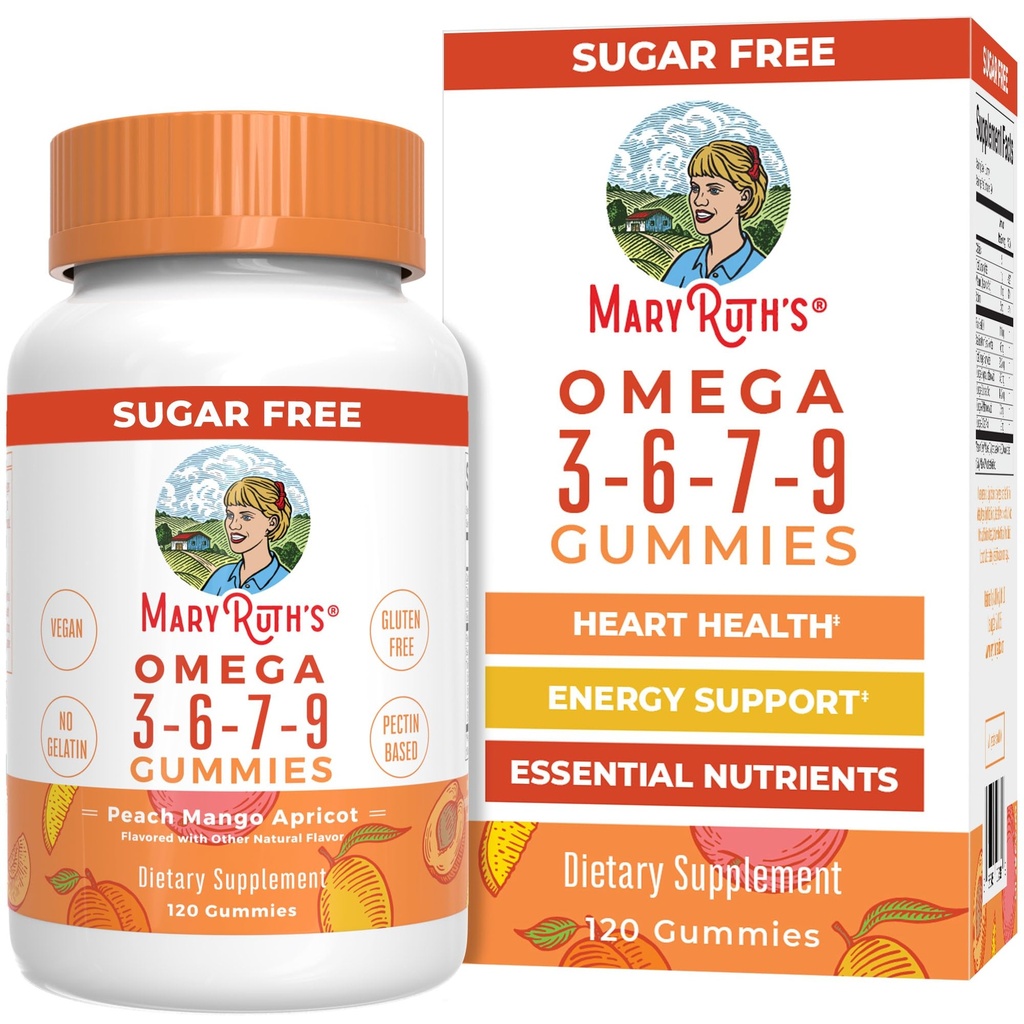 MaryRuth Organics Vegan Omega 3 6 7 9 Gummies 