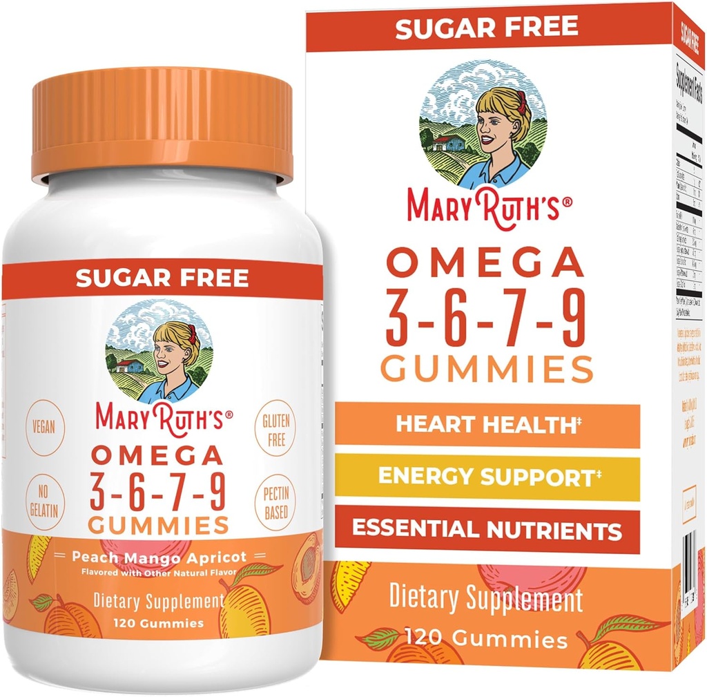 MaryRuth Organics Vegan Omega 3 6 7 9 Gummies 