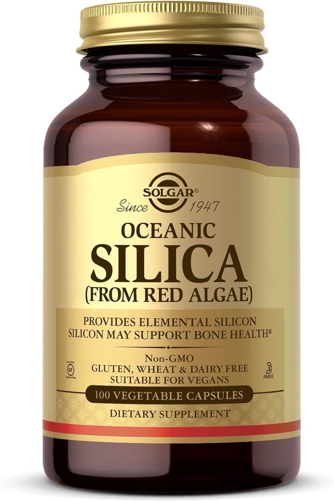 Red Algae 25 mg'dan Solgar Oceanic Silica, 100 Sebze Capsules - Perfect Source of Food, Supports Bone Health - Non-GMO, Vegan, Gluten Free, Dairy Free, Kosher - 50 Hizmet