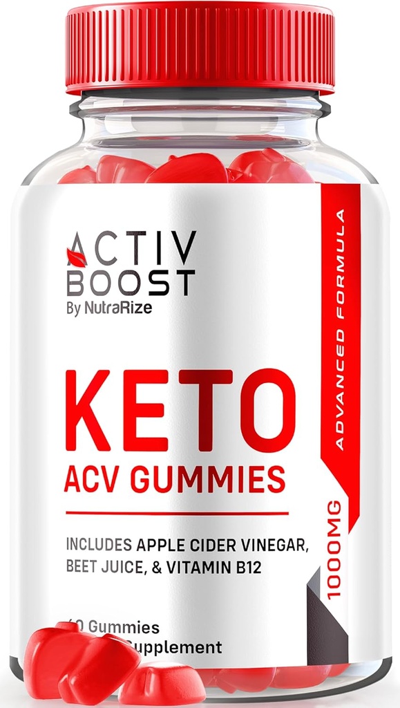 NutraRize Activ Boost DW ACV Gummies - Gelişmiş Kilo Kaybı için Keto Supplement, Maksimum Güçlü, Gomitas Yorumları (60 Gummies)