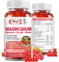 Magnezyum Supplement Kompleksi Gummies, Sugar-Free Magnezyum Glycinate 500 mg for Yetişkinler and Kids, Taurate 200 mg, Malate,dis, COQ10, Sleep, Heart & Bone Health