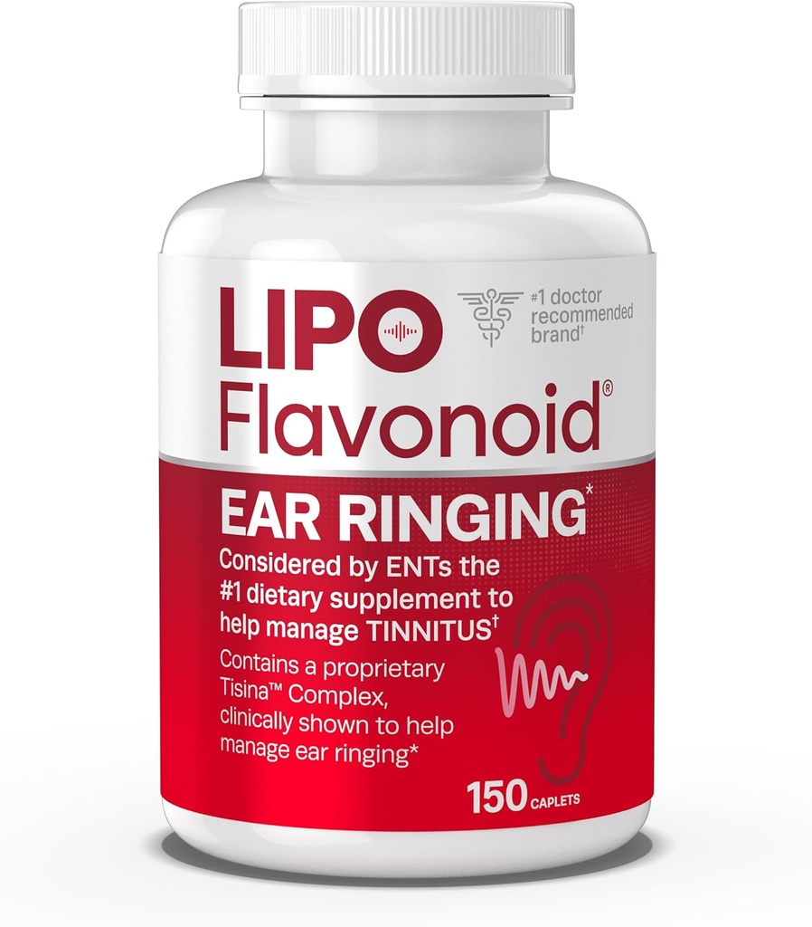 Lipo-Flavono Plus Tinnitus Relief - Doktor- Ringing Ears için Tavsiye - Klinik olarak Proven Limon Bioflavono Kompleksi C, B1, B2, B6, B12, &ol - 150 Caplets