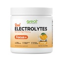 Focus+ Orange Nootropic Electrolyte: Hydration & Brain Support for Cognitive Enhancement, Memory, Concentration - Citicoline, Organik Caffeine, Me 12 - ABD'de Made in USA