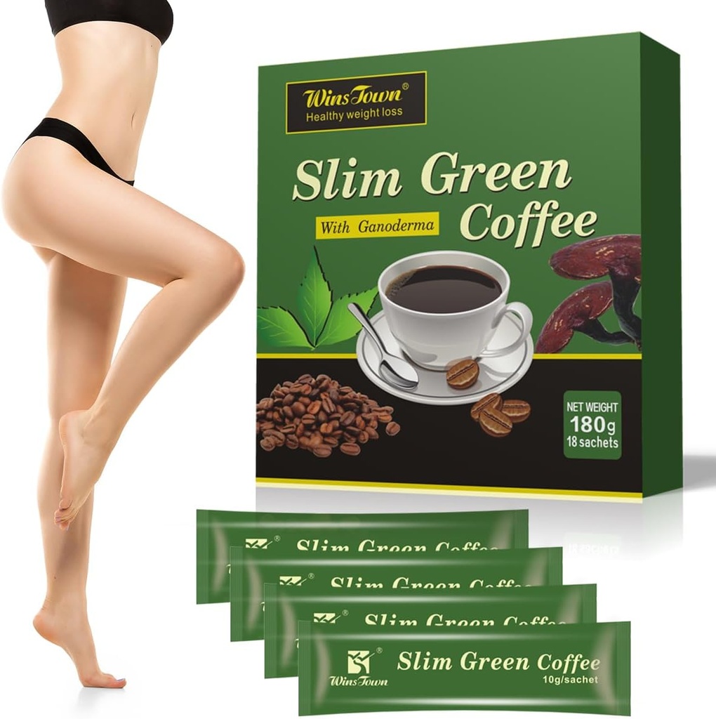 Premium Green Coffee Bean Extract Toz - Gluten-Free Green Coffee Bean Extract Supplements with 10 Natural Health Blends, Instant Coffee, 180g (18 Sachets)