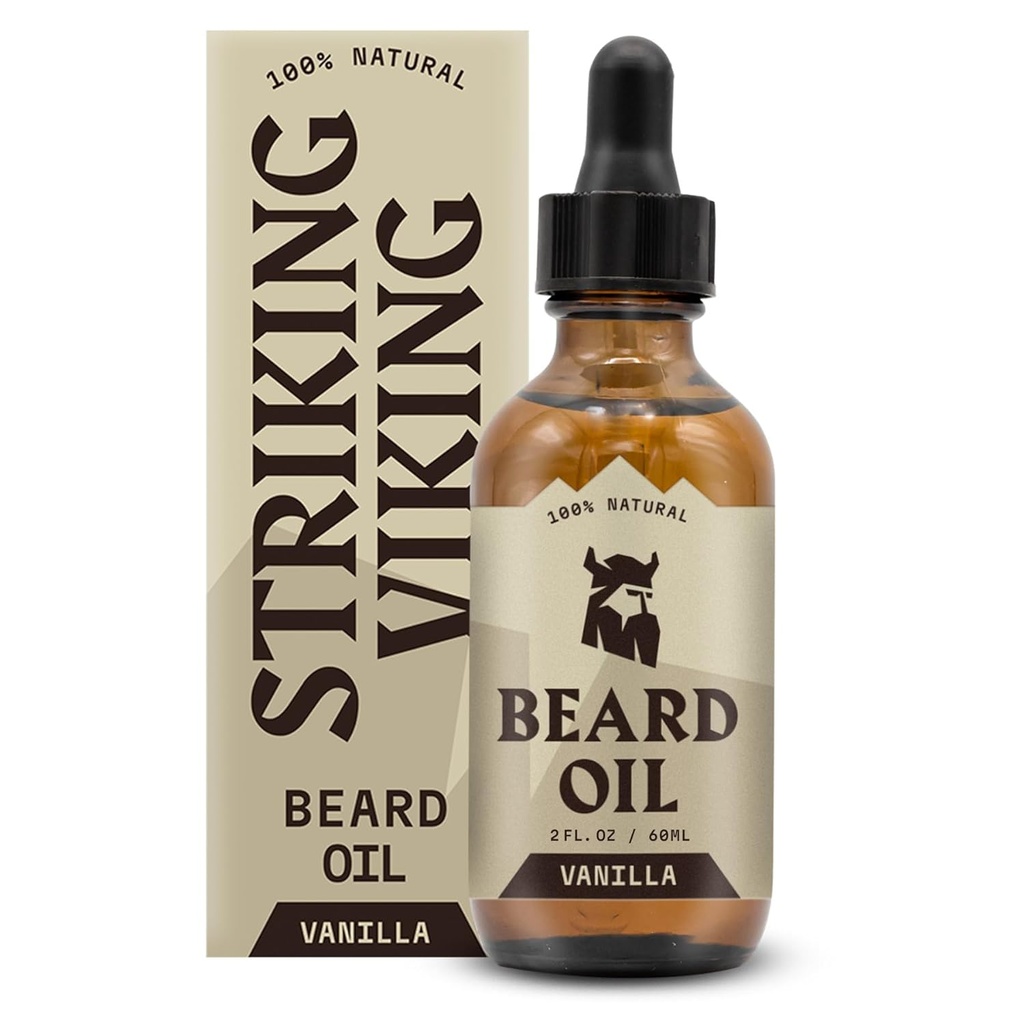 Viking Vanilla Beard Oil for Men - Doğal olarak Akgan ve Jojoba Oils ile Yumuşaklık, Moisturing ve Büyüme (2 Oz)