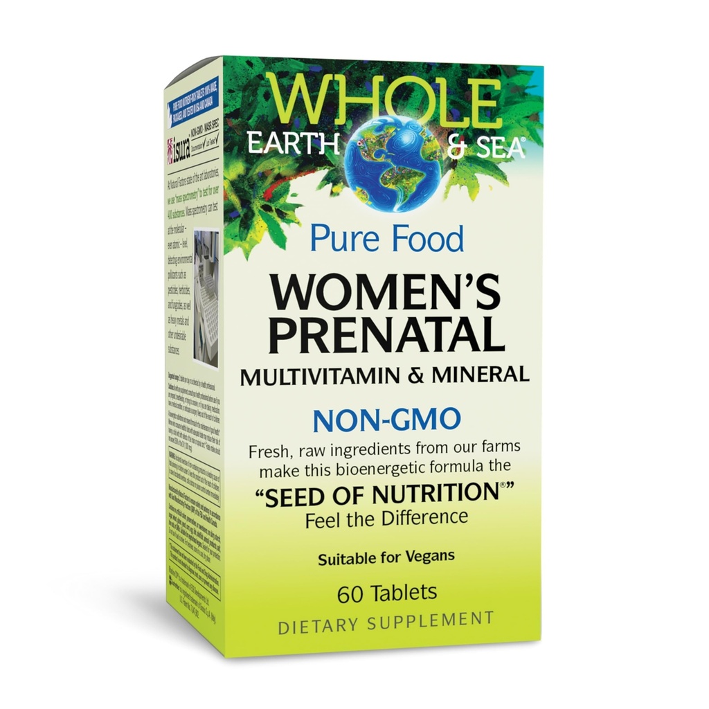 Doğal Faktörler Tüm Dünya ve Deniz, Kadın Prenatal Multivitamin ve Mineral, Tüm Gıda Tamam, Vegan, 60 Tablet