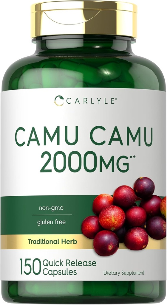 Carlyle Camu C | 2000 mg | 150 Capsules | Herb Extract Supplement | Myrciaria Dubia | Non-GMO ve Gluten Free