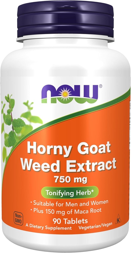 Şimdi Tamamlar, Horny Goat Weed Extract 750 mg Plus 150 mg of Maca Root, Toning Herb*, 90 Tablets