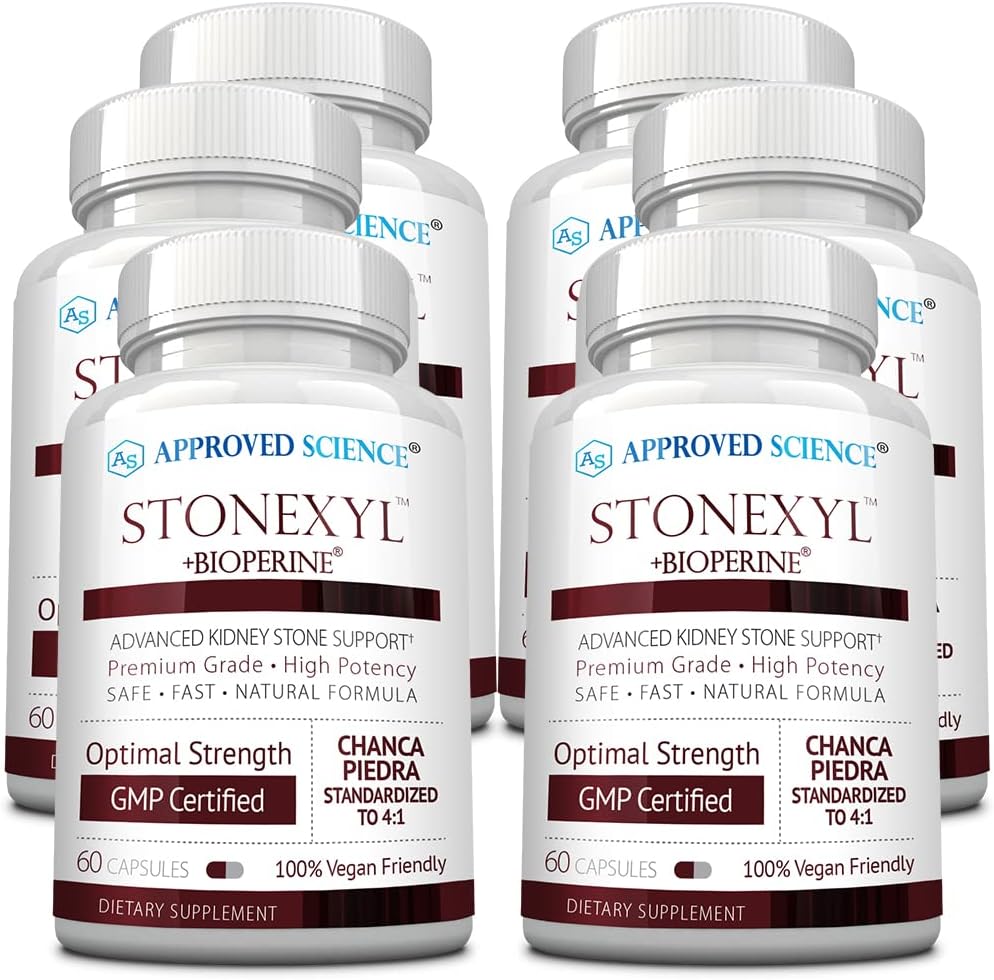 Onaylanan Bilim Stonexyl - Kidney Stones için herbal Destek - 360 Capsules - Chanca Piedra - High Abors - 6 Ay Supply - Vegan