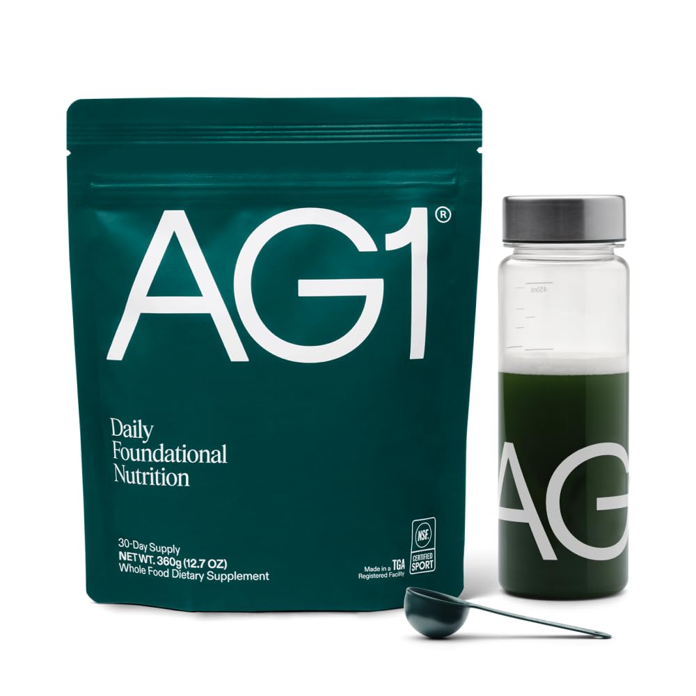 AG1 Greens Toz Supplement | Gut Health | Multivitamin, Probiyotik, Gluten Free, Vegan ve Keto Friendly | Shaker & Scoop Dahil | 75 Vitamini (Athletic Greens), Classic Formula, Probiyotik, Gluten Free, Vegan ve Keto Friendly | Shaker & Scoop Dahil | 75 Vitamini (Athletic Greens), Classic Formula