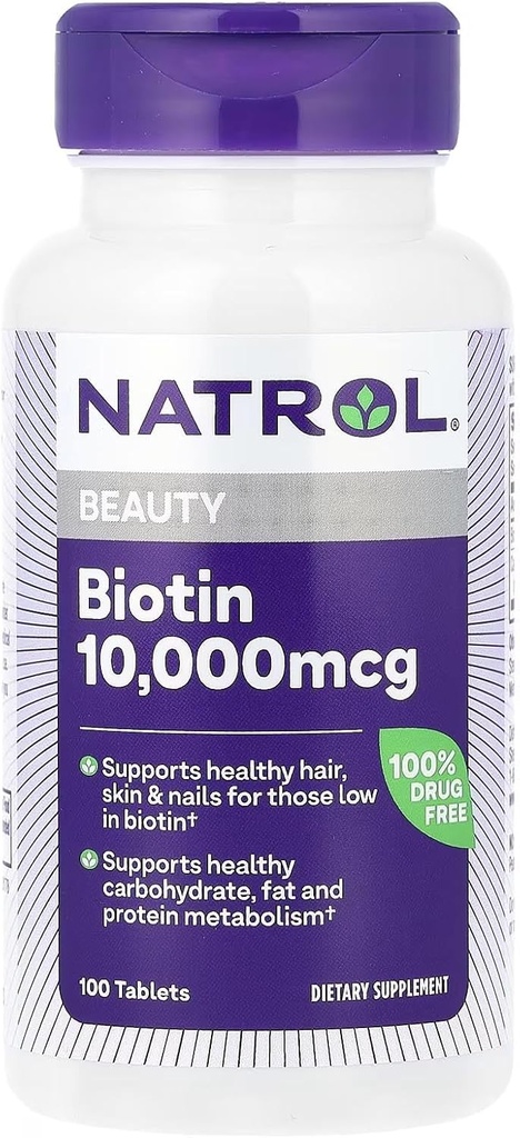 Natrol Biotin Max 10000 Mcg, 100 Tablet