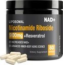 NAD+ Supplement - NAD+ with Nicotinamide Riboside (NR) and Resveratrol Quercetin 900mg, 80 Capsules, USA-063-0911XL-136NAD