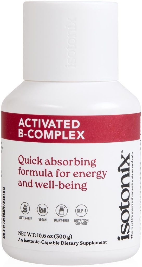 Isotonix Aktif B Kompleksi - Vegan B Vitamini Enerji, Stres Yardımı ve Nervous System Health - Isotonic Drinkable Formula - 90 Servisler