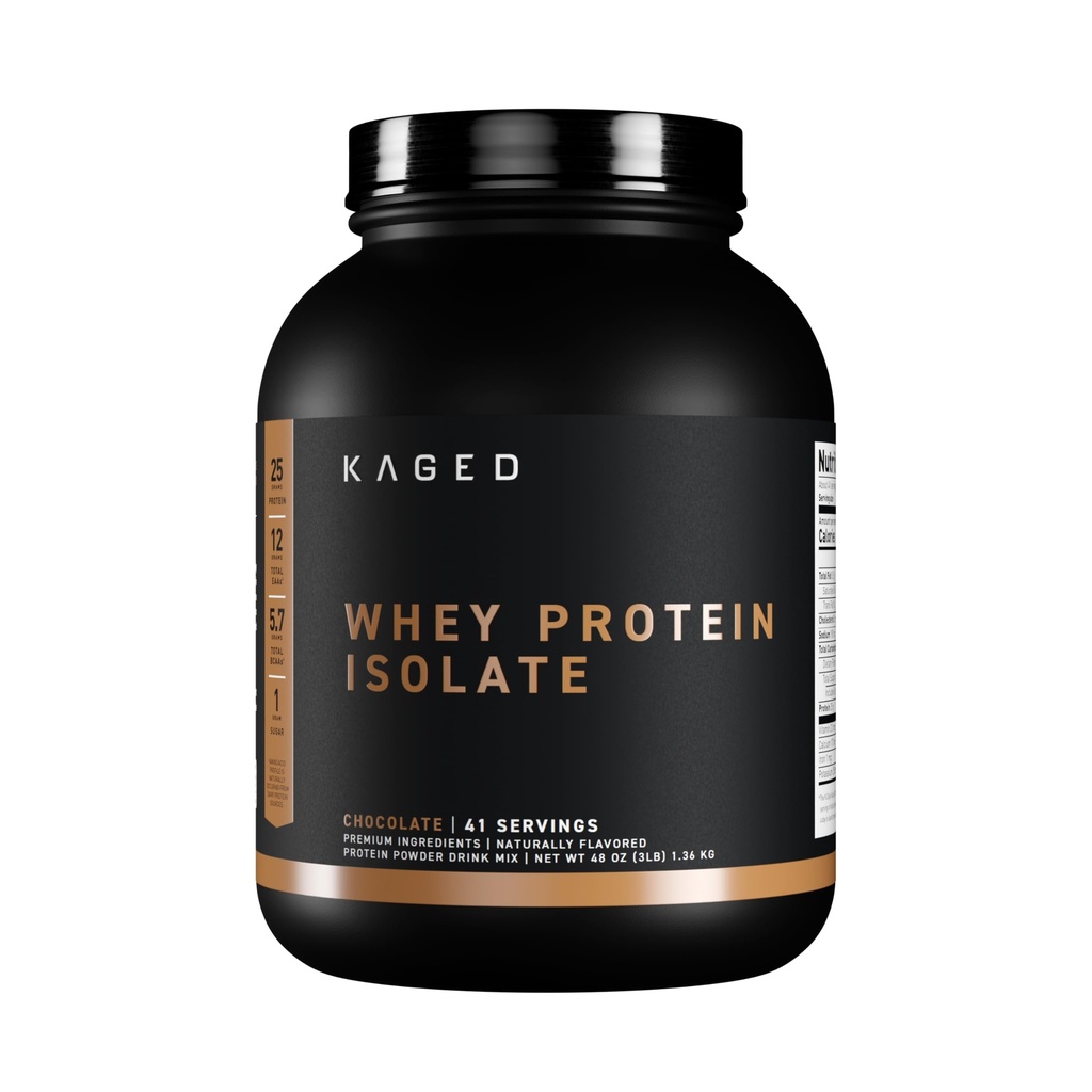Kaged Whey Protein Isolate Toz | Chocolate | 100% Pure Low Lactose Whey | Post Workout Recovery Drink | Supports Muscle Building | Supplements for Men & Women | 41 Services