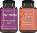 Reserveage Resveratrol & Ultra Collagen ATM - Cep & Skin Destek için Resveratrol ve Collagen Capsules - Özellikler Dermaval - 60 Capsules, 90 Ultra Collagen Branson Capsules
