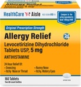 HealthCareAisle Allergy Relief - Levocetirizine Διϋδροχλωρική δισκία USP, 5 mg, 160 δισκία, Original Prescription Strength Allergy Medication, 24- Hour Relief, 80 Count (Pack of 2)