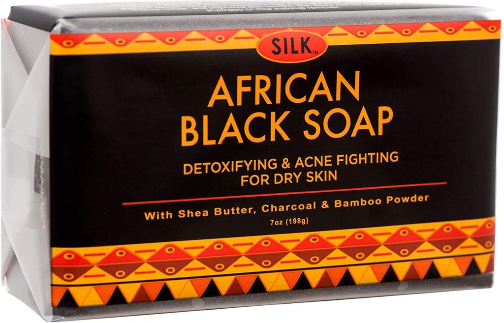 Afrika Black Soap 7oz for Acne, Eczema, Kuru Skin, Psoriasis, Scar Removal, Face & Body - Shea Butter, Charcoal, Wine Toz Toz
