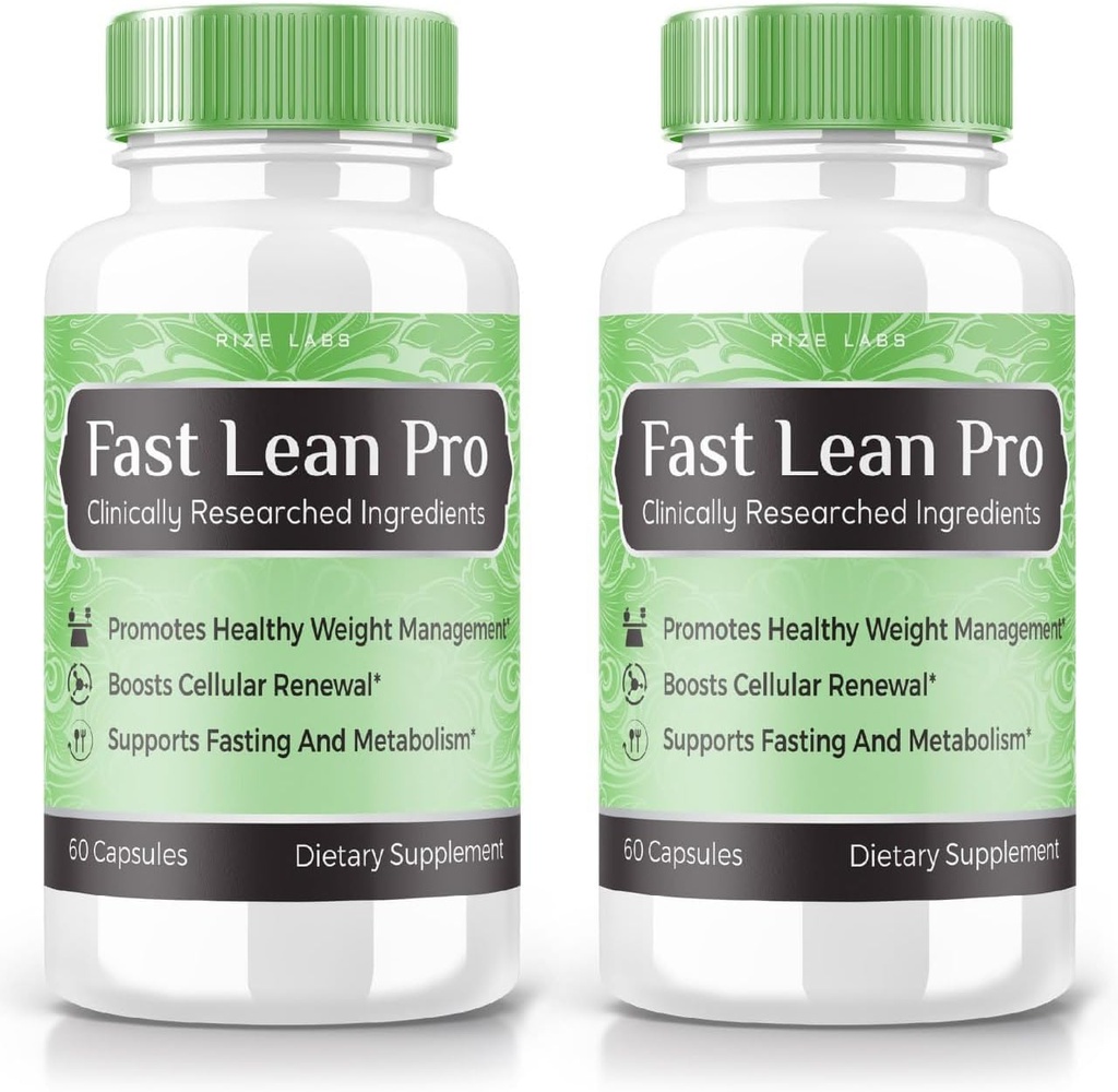 rize labs - Fast Lean Pro Συμπλήρωμα Διατροφής, Advanced Formula Κάψουλες για επιπλέον δύναμη, μη ΓΤΟ, Προωθεί Υγιεινή Διαχείριση Βάρος (120 κάψουλες) (Επίσημη Συσκευασία του 2)