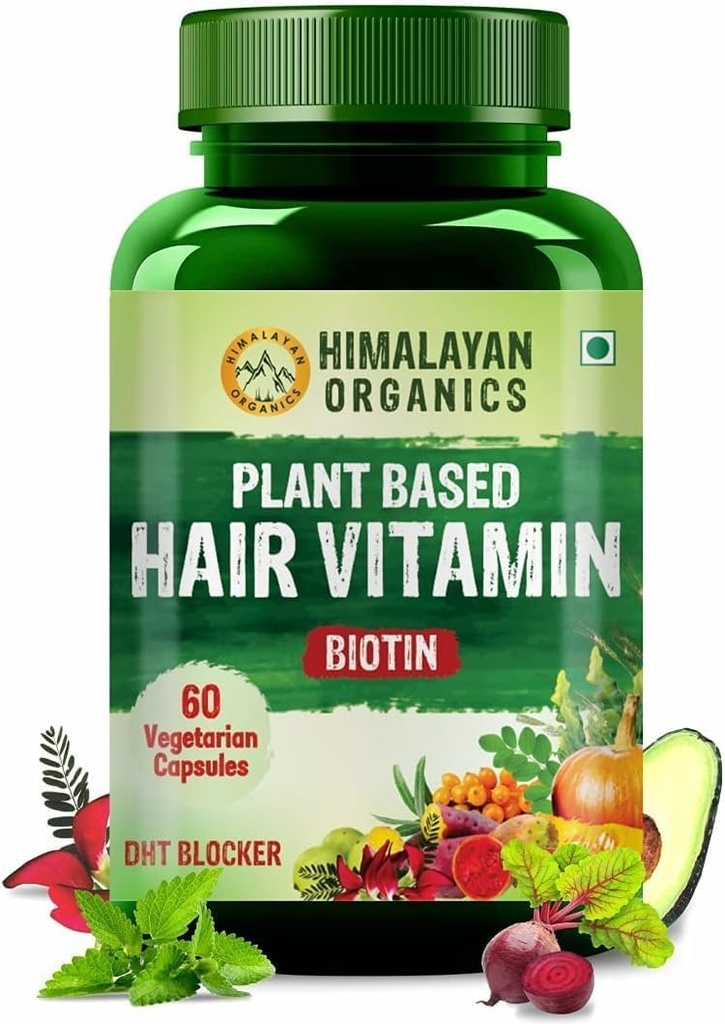 Bitki bazlı Saç Vitamin Biotin (60 Veg Capsules)% 100 Bilinen Side Etkileri ile Herbal - eczanelife