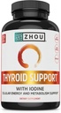 Zhou Yourroid Support - Youroid Supplement for Women & Men with çinko, Iodine & Selenium, Metabolic Health Youroid Kompleksi, Aswagandha & Kelp - 120 Veggie Capsules