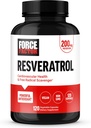 FORCE FACTOR Resveratrol Supplement to Support Heart Health, Antioksis Supplement and Free Radikal Scavenger Made with Japanese Knotweed, Vegan, Non-GMO, 120 Sebze Kapsülleri