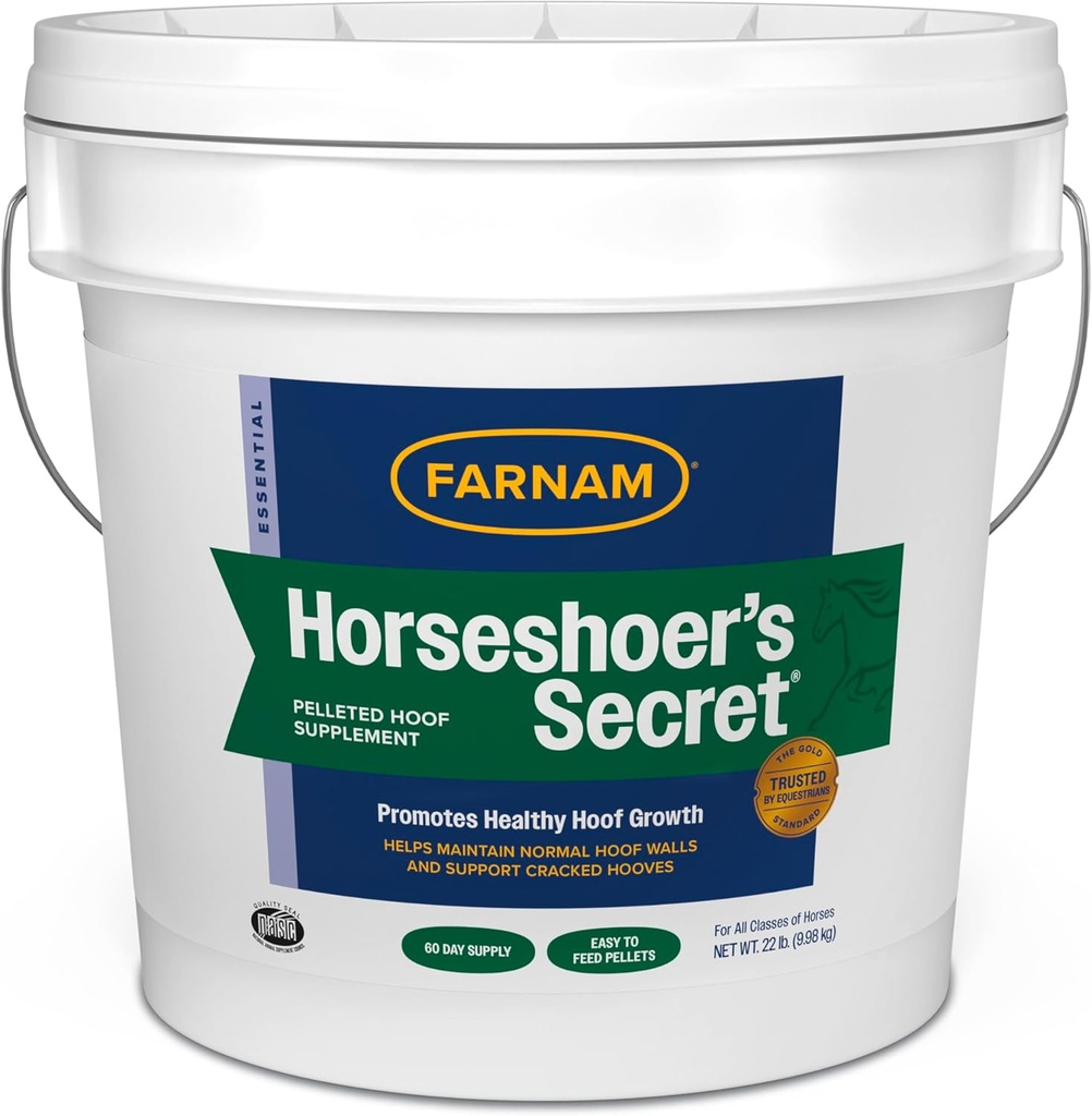 Farnam Horseshoer's Secret Pelleted Hoof Supplement for atlar için sağlıklı büyüme, 22 lb., 60 gün tedarik