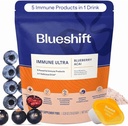 Blueshift Ανοσοποιητικό Ultra - 5-σε-1 Ανοσοποιητική υποστήριξη Powder Drink Mix, ανοσοκαταστολή συμπλήρωμα βιταμίνης με βιταμίνη C, ψευδάργυρο, Superfoods, Αντιοξειδωτικά, Pre and Probiotics - Blueberry Acai Pods (14 Pack)