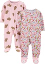 Simple Joys by Carter's Baby Girls' Cotton Footed Sleep and Play, πακέτο των 2