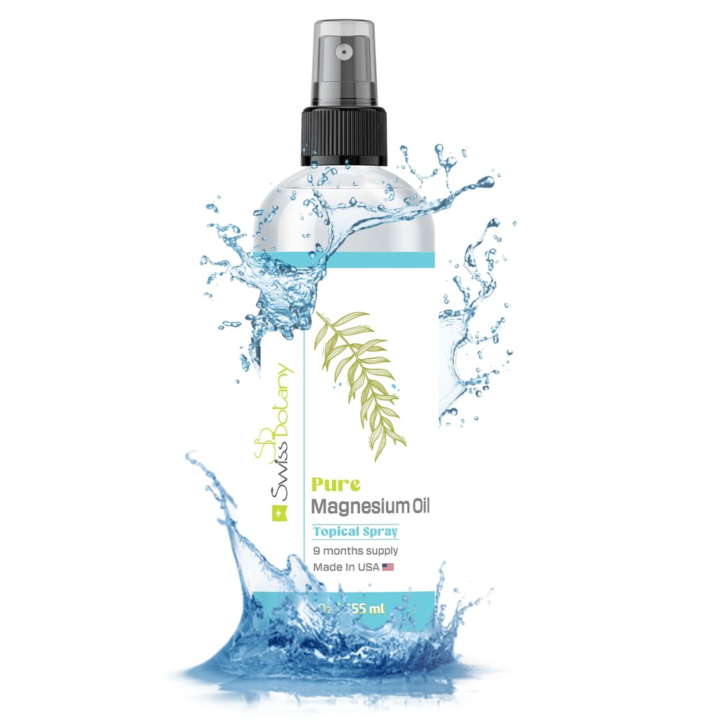 Saf Magnezyum Yağı - Ayaklar için Magnezyum yapıştırıcısı - 12 fl oz (Son 9 Ay) - USP Grade Organik Topical Magnezyum - Doğal Kaynaklar - eBook dahil - ABD'de Made in USA