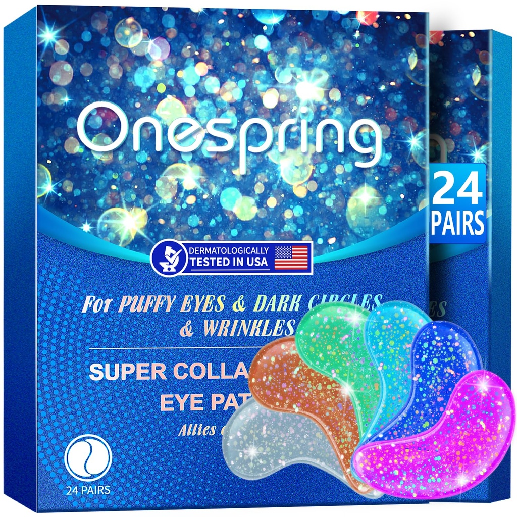 Eye Gel Pads (24 Pairs) - Göz Patchleri Puffy Eyes, Wrinkles, Dark Circles, Natural Collagen Eye Gels, Under Eye Mask Patches for Face to Soothe Puffiness, Eyebag