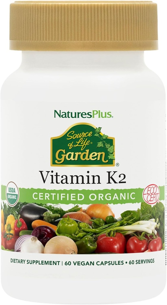 Nature's Plus Sol Garden VIT K2 120 mcg V Capsules, 60 Count