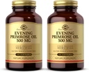 Solgar Evening Primrose Oil 500 mg - 180 Softgels, Pack of 2 - Ψυχρή Πιέσιμη Πηγή GLA - Χωρίς γλουτένη, χωρίς γαλακτοκομικά - 360 Σύνολο Σερβιέτες