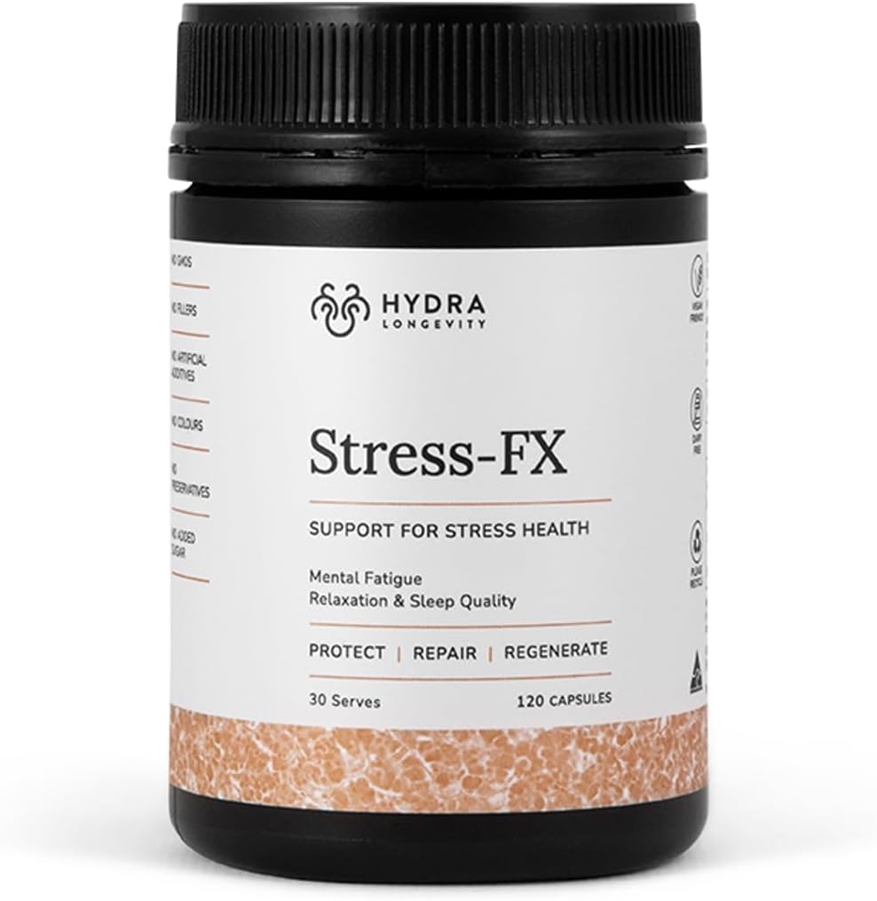 Stres-FX Stres Desteği ve Mood Support Supplement, Relief Formula with Adaptogens, Ashwagandha, L-Theanine, Vegan, Gluten-Free, 120 Capsules (30 hizmet)