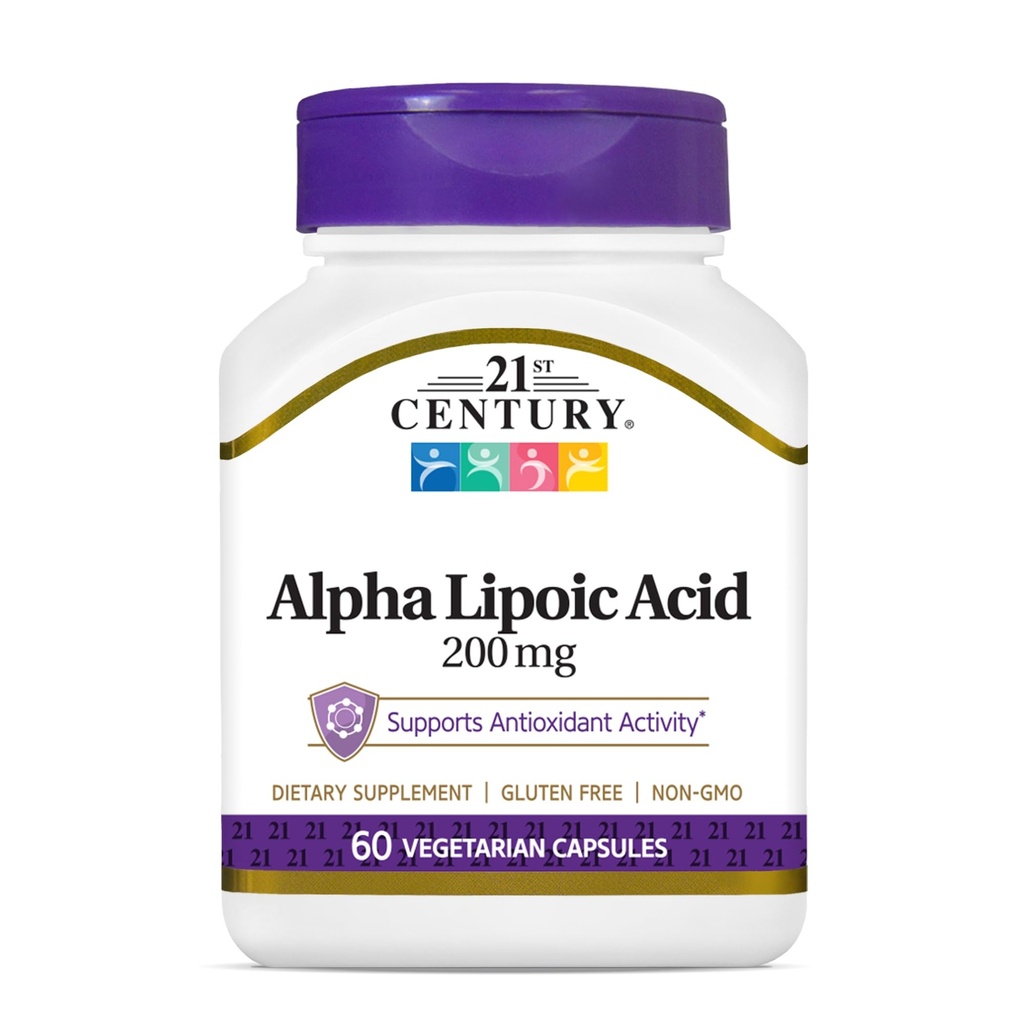 21. Yüzyıl Sağlık Alfa Lipoic Asit 200 mg, 60 Kont Vegetarian Capsules