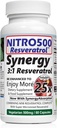 Nitro Synergy Resveratrol (Nitro500) Up to 25x Solubtitude - 60 Vejetaryen Capsules - 30 Hizmet - Servis başına 500 mg