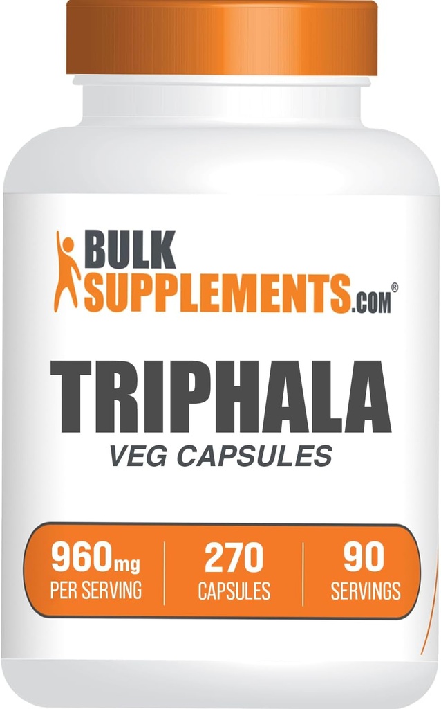 BulkSupplements.com Κάψουλες Triphala - Triphala Συμπληρώματα με Άμλα, Χαριτάκη, και Bibhitaki - Χωρίς γλουτένη, 3 κάψουλες ανά υπηρεσία, 270 Count (Pack of 1)