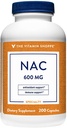 Shoppe NAC N-Acetyl-L-Cysteine - Hücresel Sağlık, Immune & Antioksi Desteği - 600 MG (200 Capsules)
