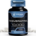 WELLNESS LABSRX Resveratrol 120 Capsules, Resveratrol Tamam, Resveratrol 1000 mg Polygonum Root, Trans Resveratrol Sağlıklı Ağlama, Kalp, Beyin Sağlığı Desteği - Vegan, Keto,