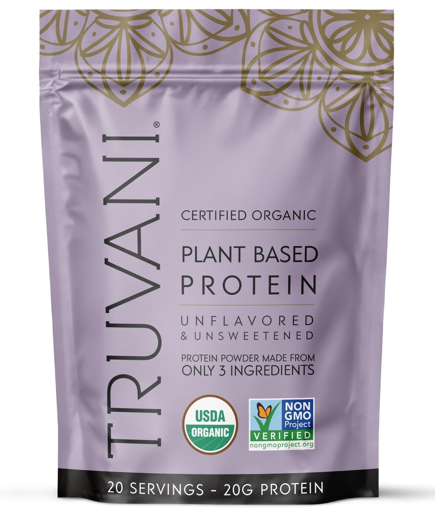 Truvani Vegan Pea Protein Toz | Unflavored | 20g Organik Bitki Temel Protein | 20 Hizmet | Keto | Gluten & Dairy Free | Low Carb | No Ek Olmayan Şeker