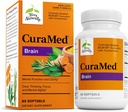 Terry Natural CuraMed Brain - Diyetsel Supplement to Support Clarity & Focus - Curcumin & Turmeric Essential Oil to Aid Concentration - 60 Softgels