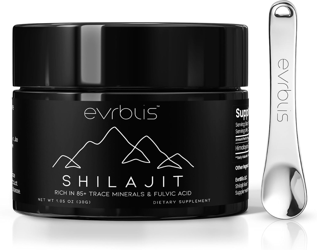Pure Himalaya Organik Shilajitwear, Max Potency Gold Grade Shilajit Supplement for Men & Women Natural Energy Boost & Immune Support with 85+ Trace Minerals & Fulvic Acid (30 Grams, 60 Hizmet)