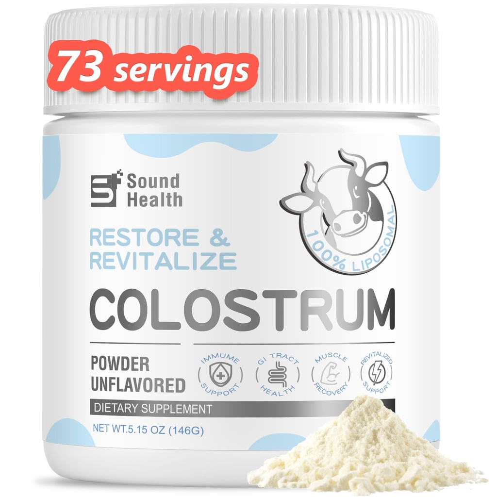 Colostrum Supplement Toz Insanlar için - Organik Bovine Colostrum Gut Health, Saç Büyüme, Güzellik ve Immune Support - Unflavored (73 Hizmet)