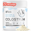 Colostrum Supplement Toz Insanlar için - Organik Bovine Colostrum Gut Health, Saç Büyüme, Güzellik ve Immune Support - Unflavored (73 Hizmet)